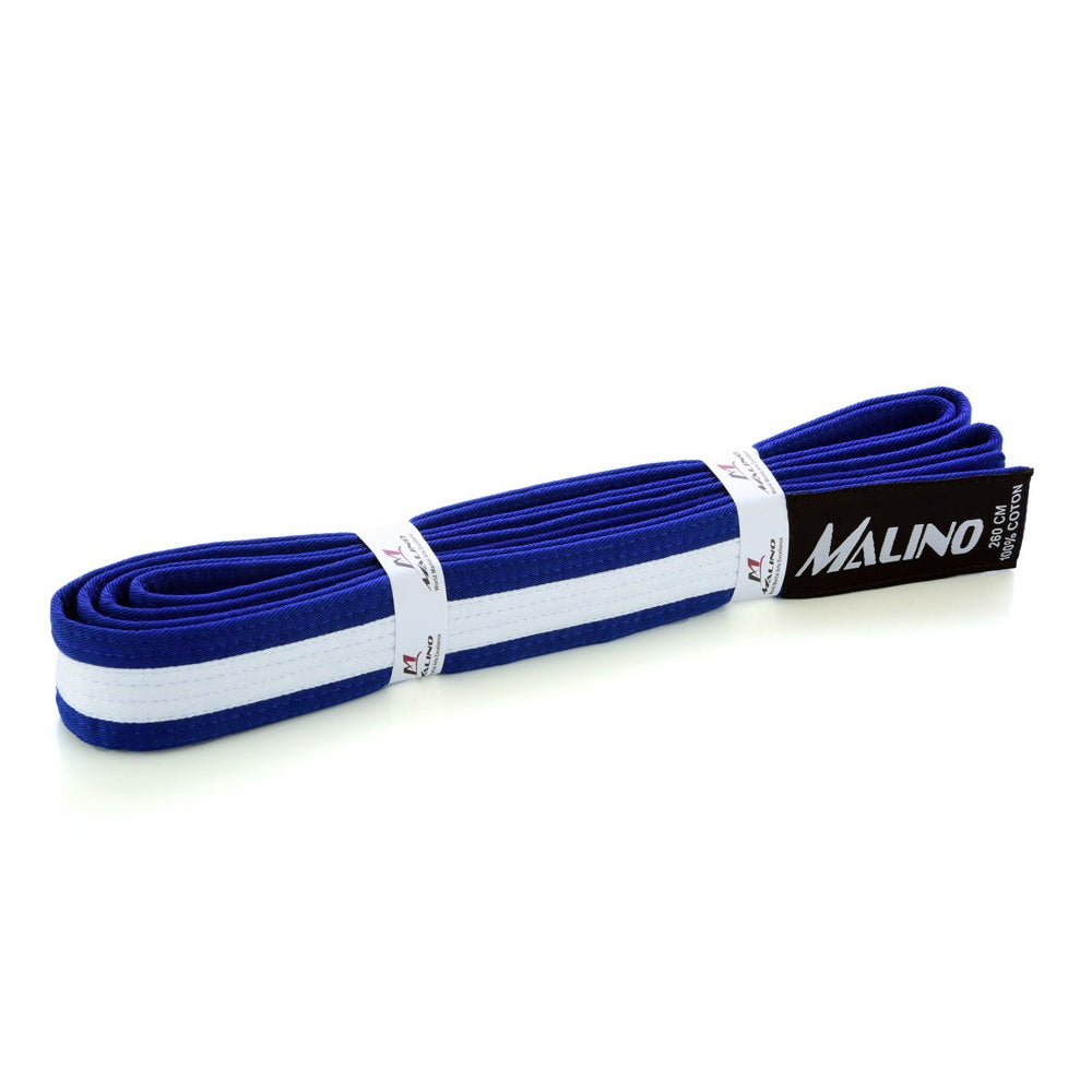 WHITE STRIPED BELT COTTON DOUBLE COLOR BLUE-WHITE