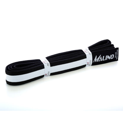 WHITE STRIPED BELT COTTON DOUBLE COLOR BLACK-WHITE