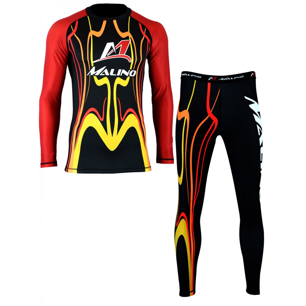 RASH GUARD SUIT FOR MEN RED-YELLOW-BLACK