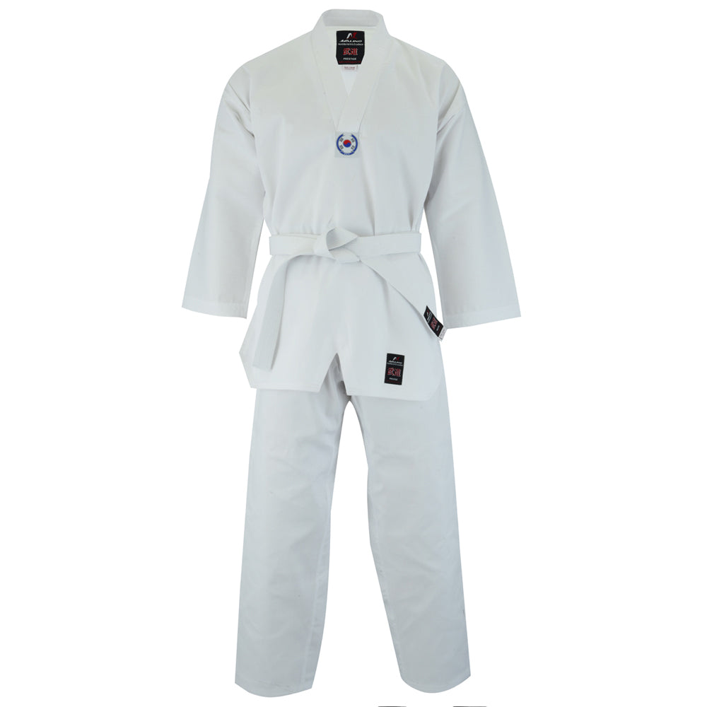 MALINO ADULT V-NECK TAEKWONDO SUIT WHITE- 7OZ