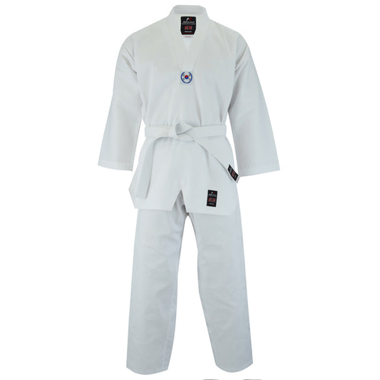 MALINO ADULT V-NECK TAEKWONDO SUIT WHITE- 7OZ