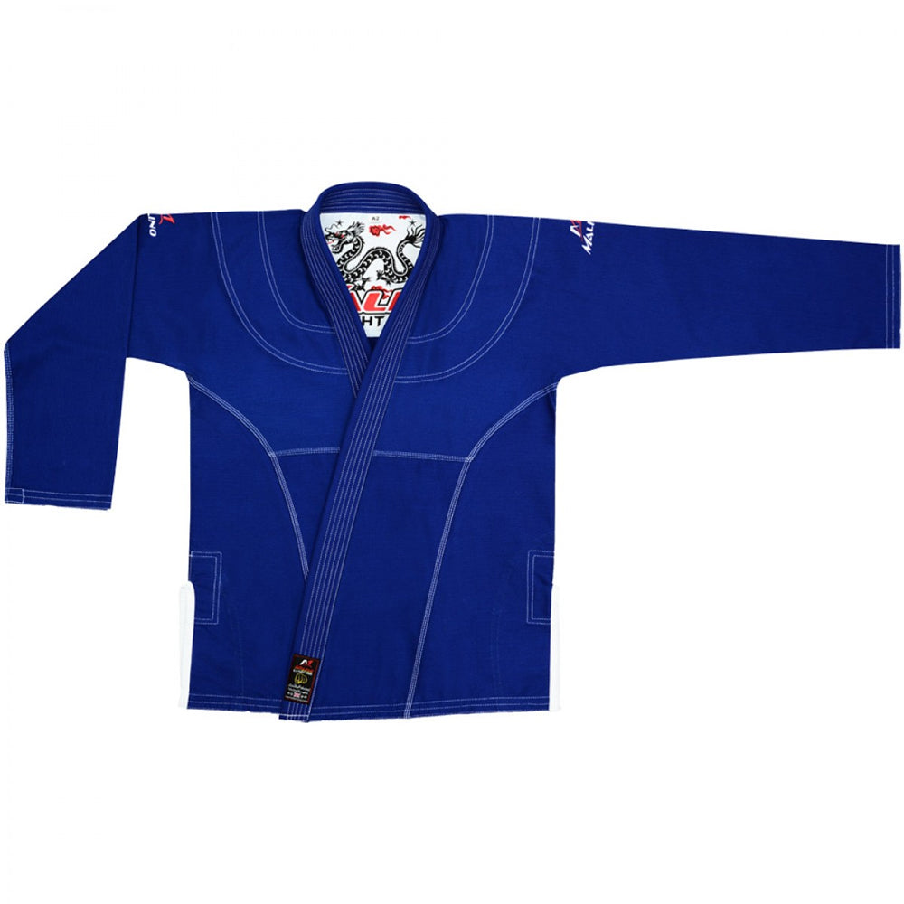 MALINO BJJ GI BULL DRAGON BLUE PEARL WEAVE COTTON 350GSM