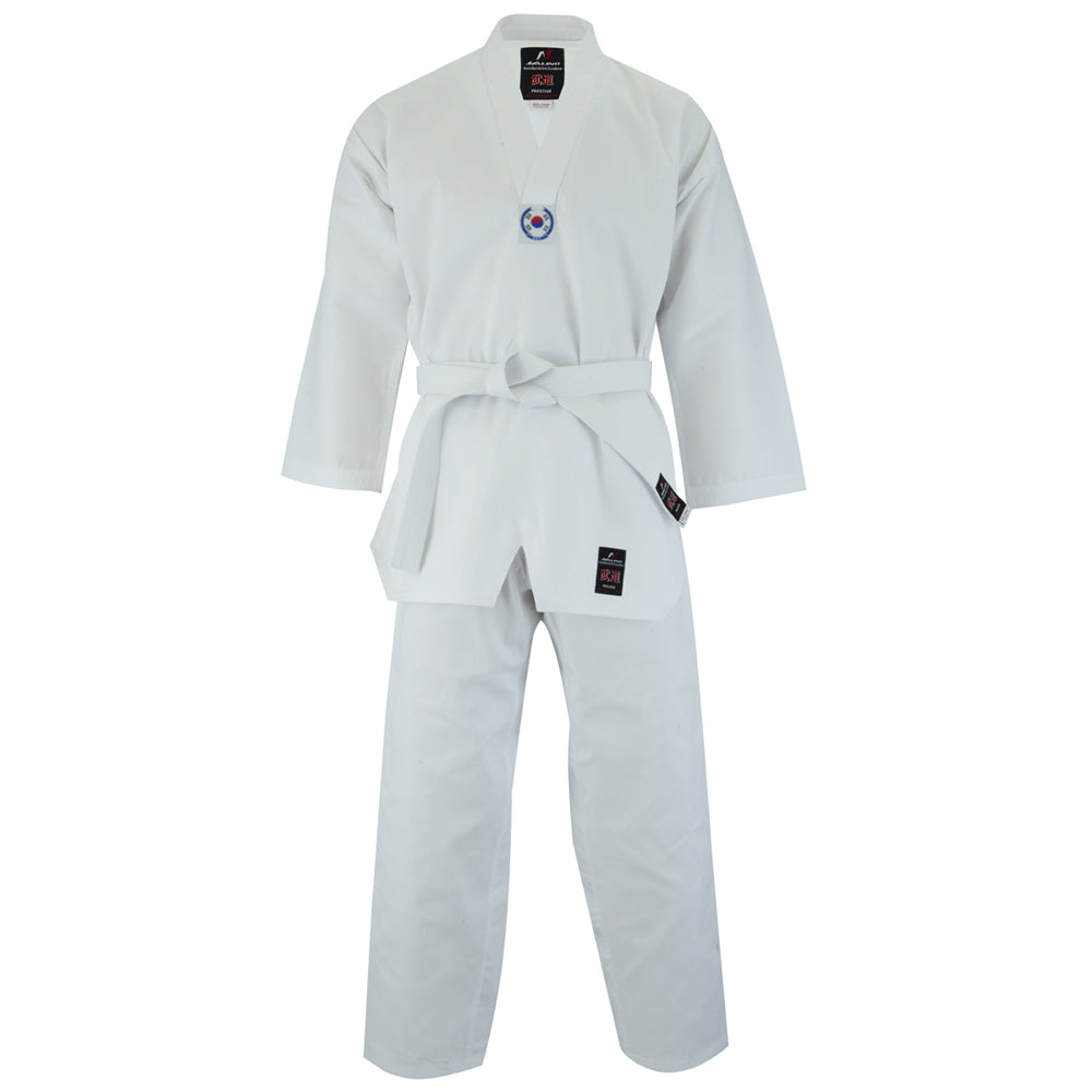 MALINO KIDS V-NECK TAEKWONDO SUIT WHITE- 7OZ