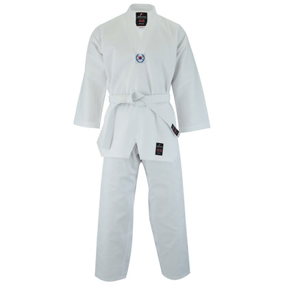 MALINO KIDS V-NECK TAEKWONDO SUIT WHITE- 7OZ