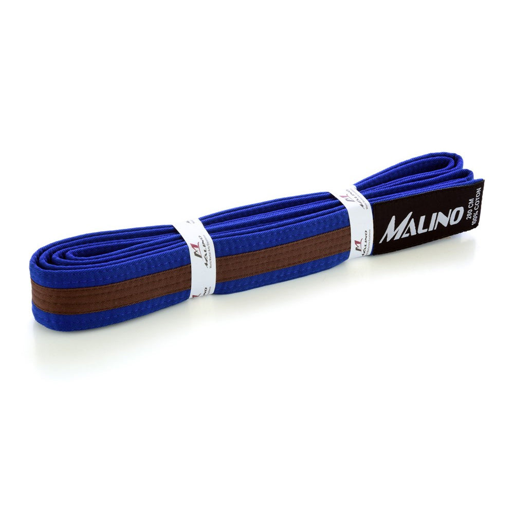 COLOUR STRIPE BELT COTTON BLUE-BROWN