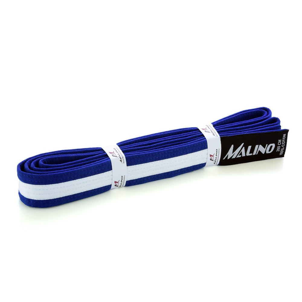 WHITE STRIPED BELT COTTON DOUBLE COLOR BLUE-WHITE