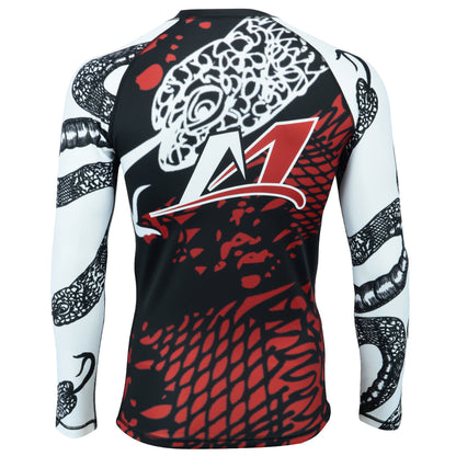 RASH GUARD SUIT FOR MEN BLACK-WHITE-RED