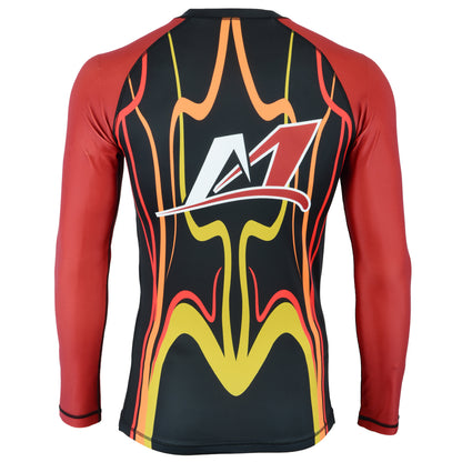 RASH GUARD SUIT FOR MEN RED-YELLOW-BLACK