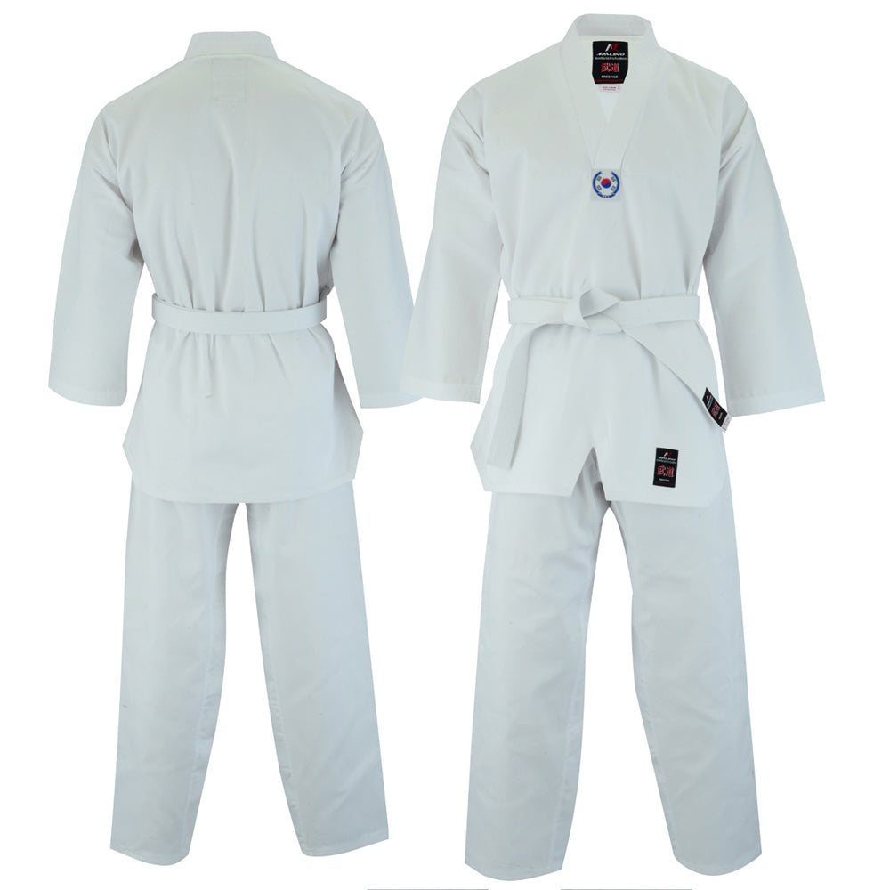 MALINO ADULT V-NECK TAEKWONDO SUIT WHITE- 7OZ