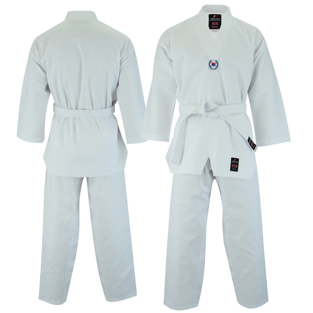 MALINO KIDS V-NECK TAEKWONDO SUIT WHITE- 7OZ