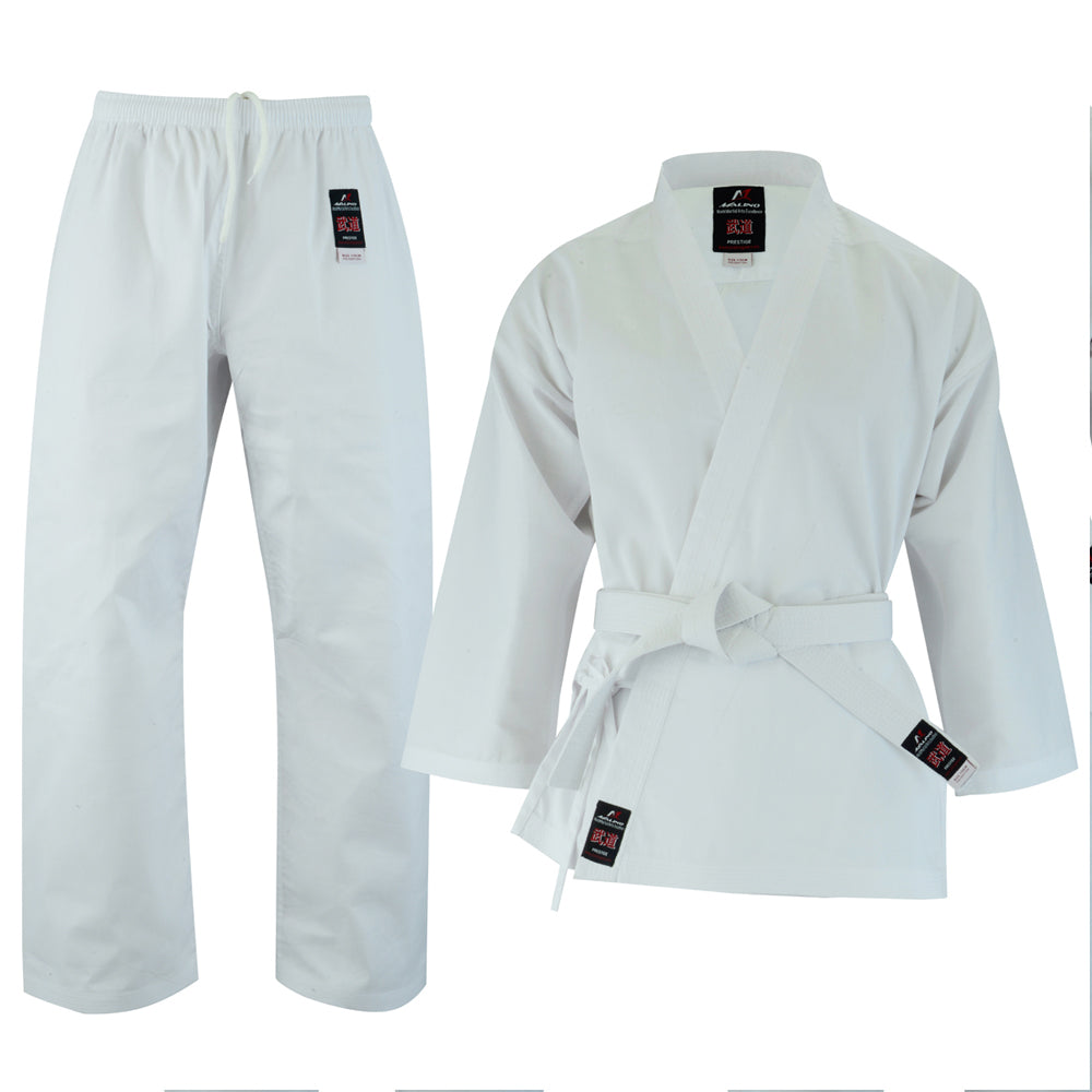 MALINO KIDS STUDENT KARATE SUIT WHITE - 7OZ