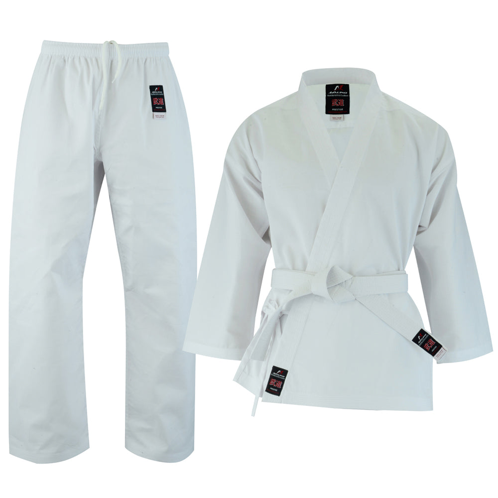 MALINO ADULT V-NECK TAEKWONDO SUIT WHITE- 7OZ