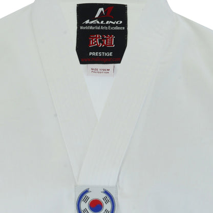 MALINO ADULT V-NECK TAEKWONDO SUIT WHITE- 7OZ